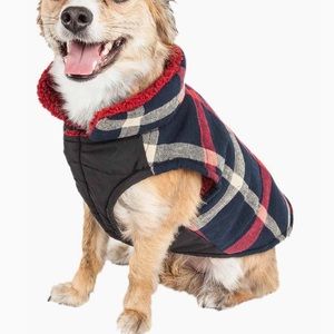 Pet Life Allegiance Insulated Plaid Dog Jacket w/ Interior Sherpa